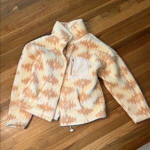 Cozy Cream and orange Rip Curl polar fleece jacket